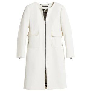 CHICO'S BLACK LABEL Patch Pocket Zipper Jacket COLOR: Antique White SIZE: 3 (16)